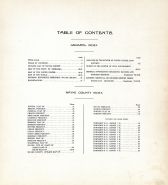 Table of Contents, Wayne County 1918